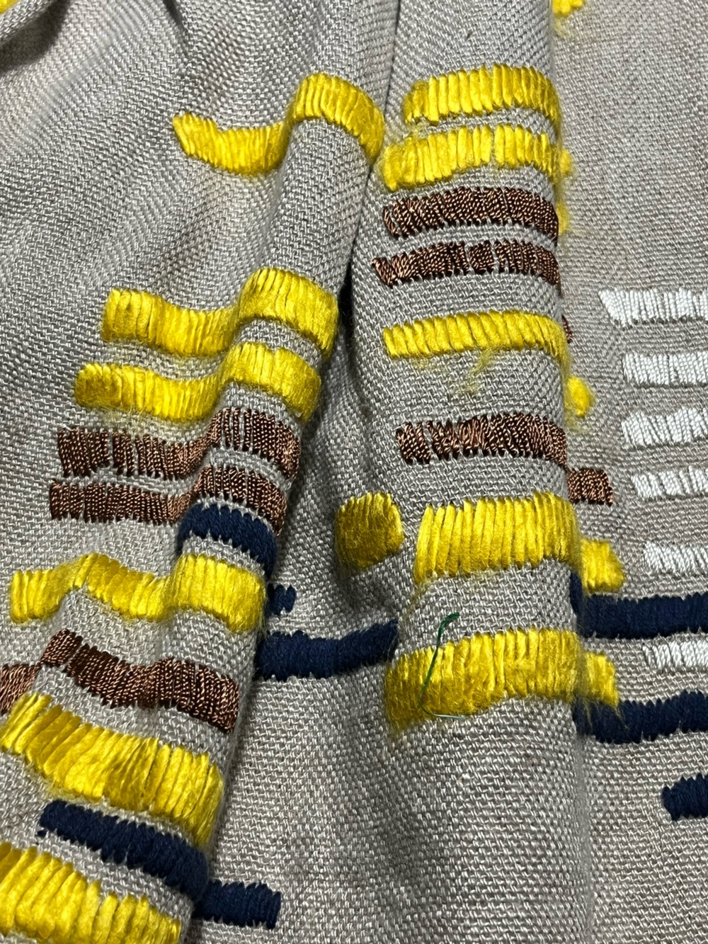Maeve "Hatch Mark" Pleated Linen Skirt | Anthropologie | Size 6 | Embroidered - Picture 6 of 8